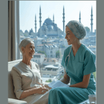 Doctor and patient are talking in a Turkish clinic